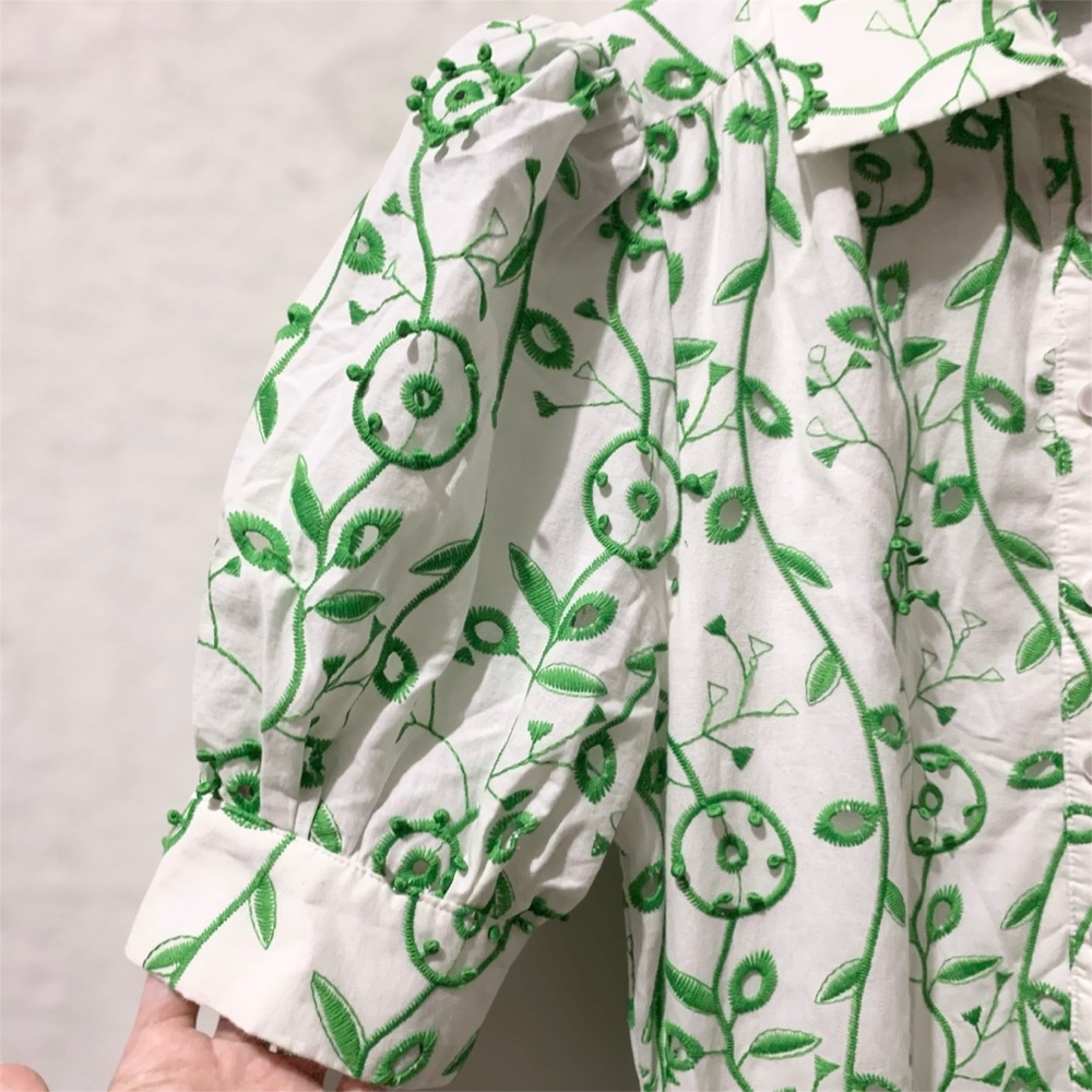 Ciebon embroidered Floral Green and White Dress - Picture 10 of 14